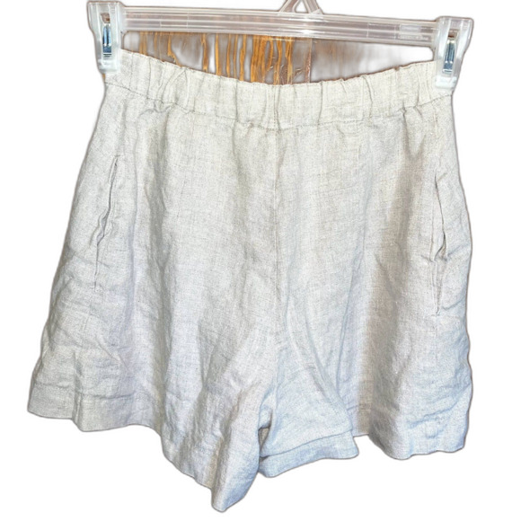 Linen Handmade Studio Linen Shorts Relaxed Fit Stretchy Beach Vacation XS/S - Picture 9 of 9